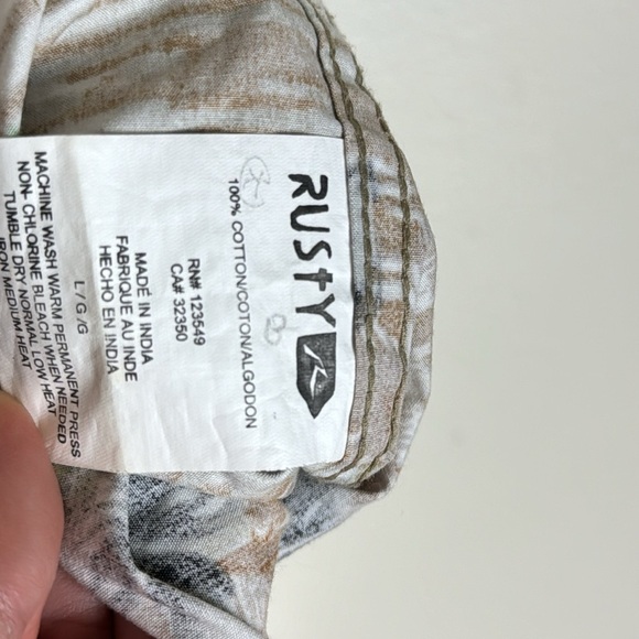 Vtg rusty mens cotton button down tiger all over print casual retro shirt size L - Picture 8 of 12